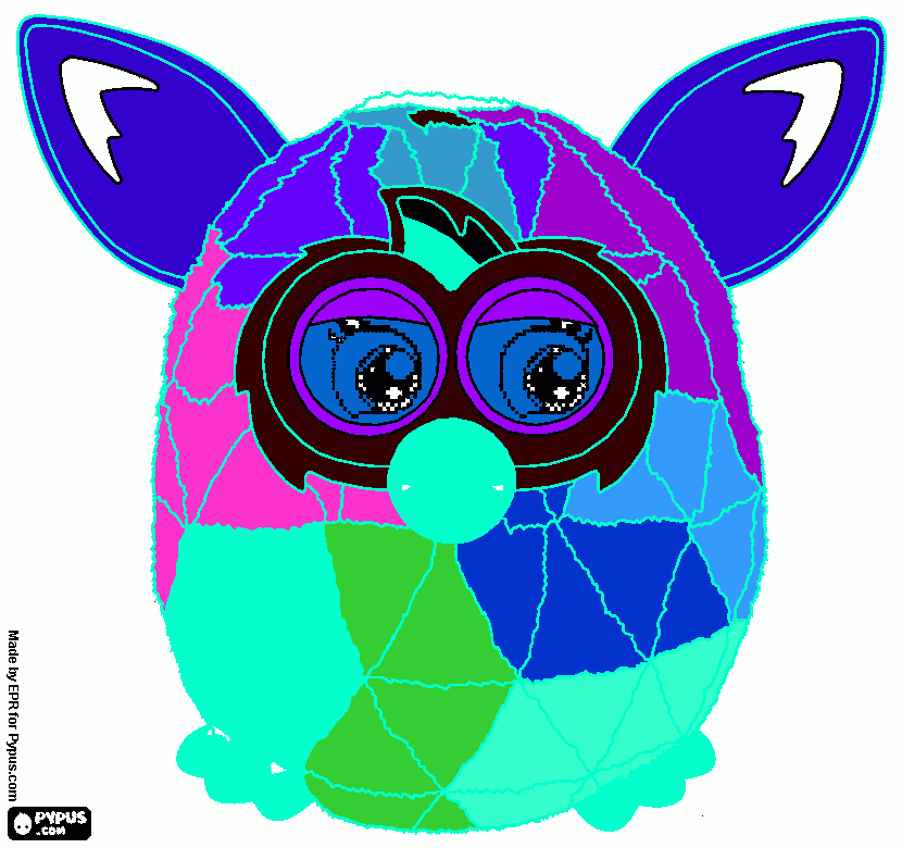 papá imprimes mi furby bonito para colorear