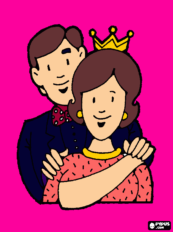 pareja feliz para colorear