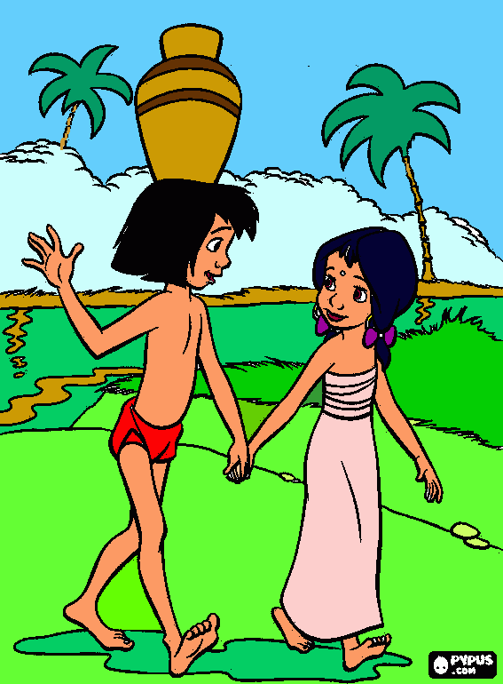 pareja libro selva para colorear