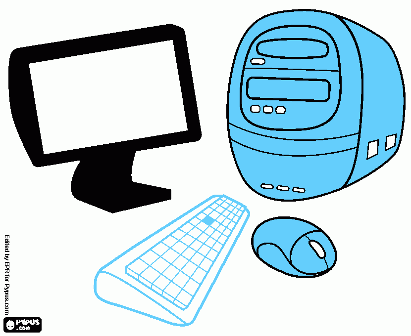 partes de computadora para colorear