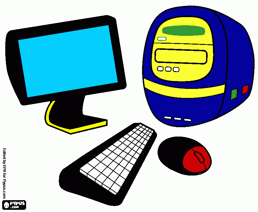 partes de pc  para colorear