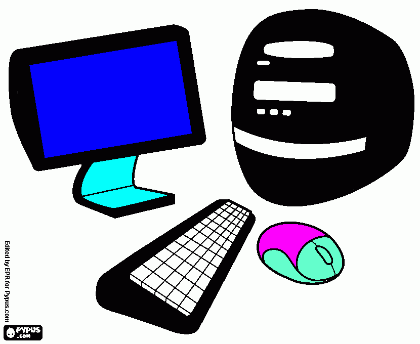 partes del computador para colorear