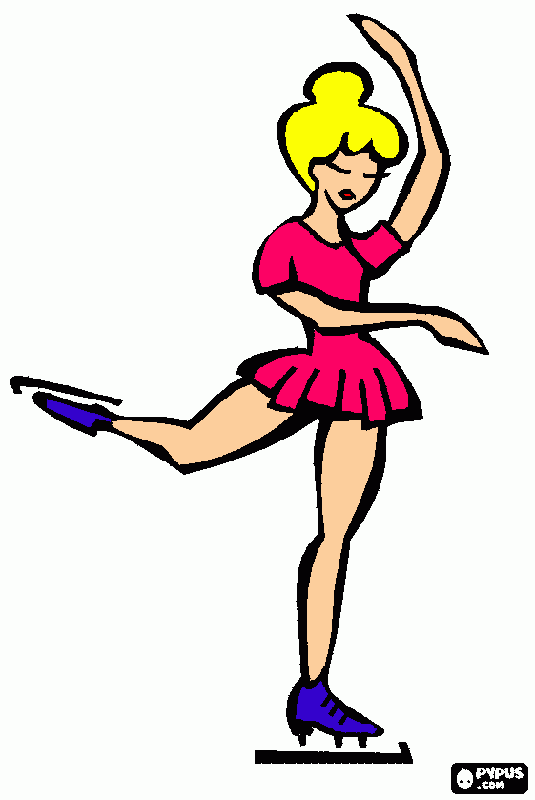 patinaje chica. para colorear