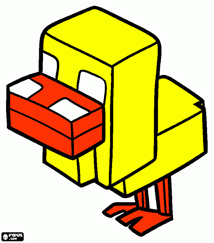 patito de mine craf para colorear