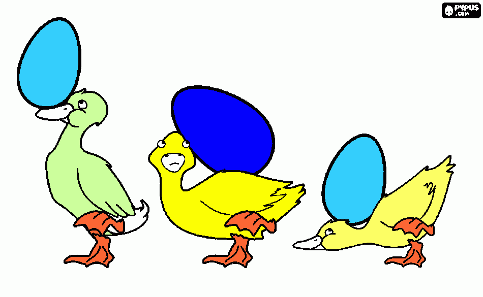 patitos con huevos para colorear