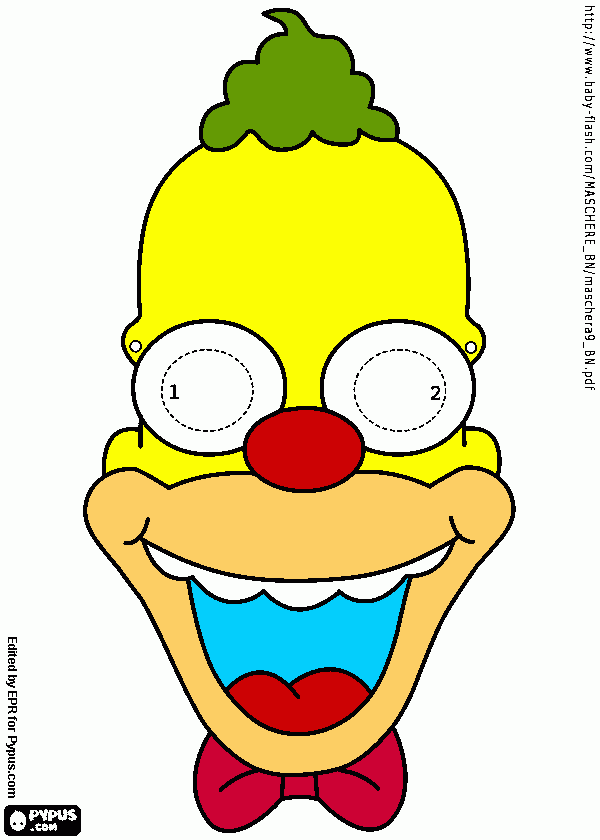 payaso krusty para colorear