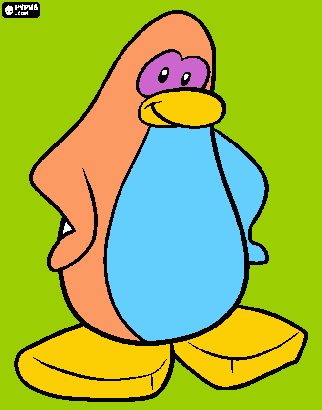 penguin iluminado por regina para colorear