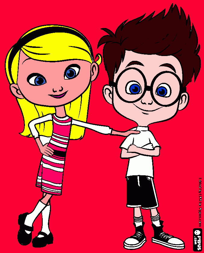 penny y sherman para colorear