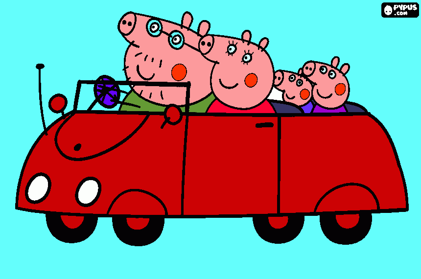 pepe pig y su familia para colorear