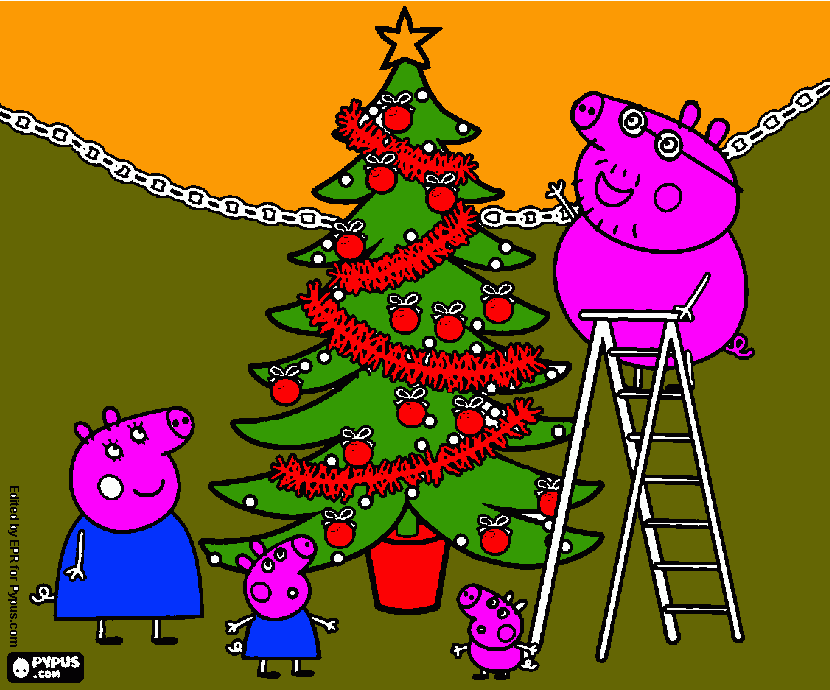 pepp ay el árbol de navidad para colorear