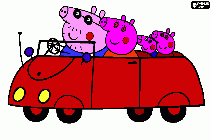 Peppa coche para colorear