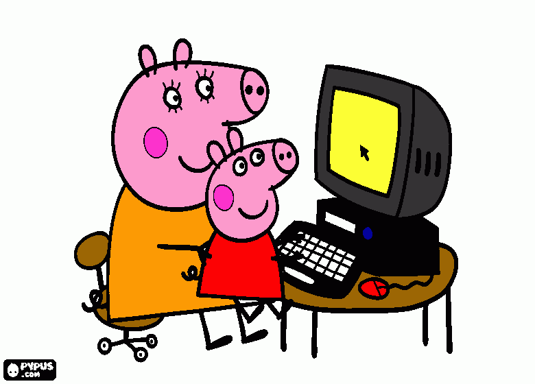 peppa con su mamà igual que yo y mi mamà para colorear