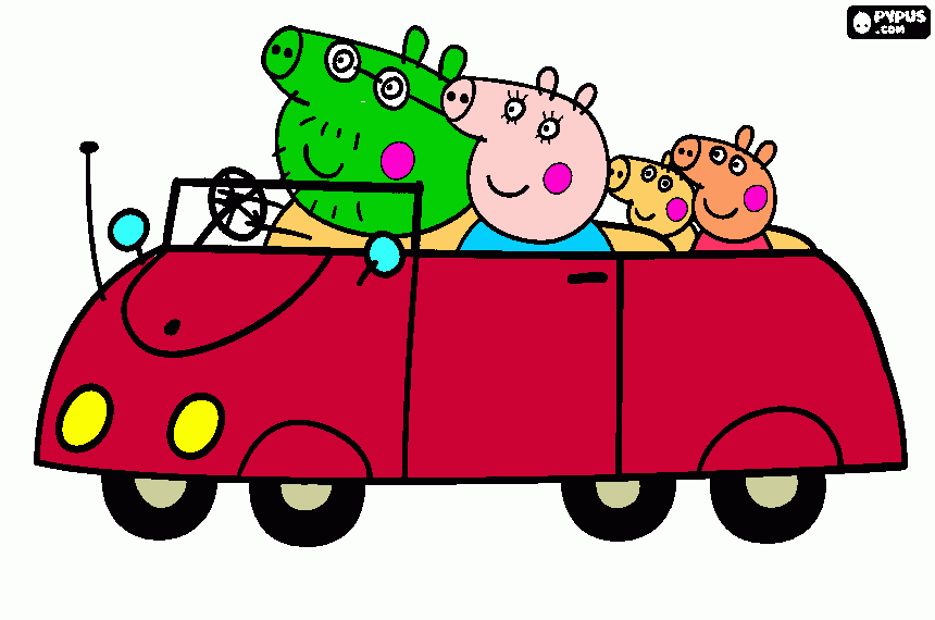 peppa familia para colorear