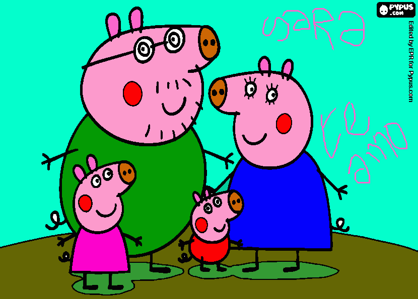 peppa flia para colorear