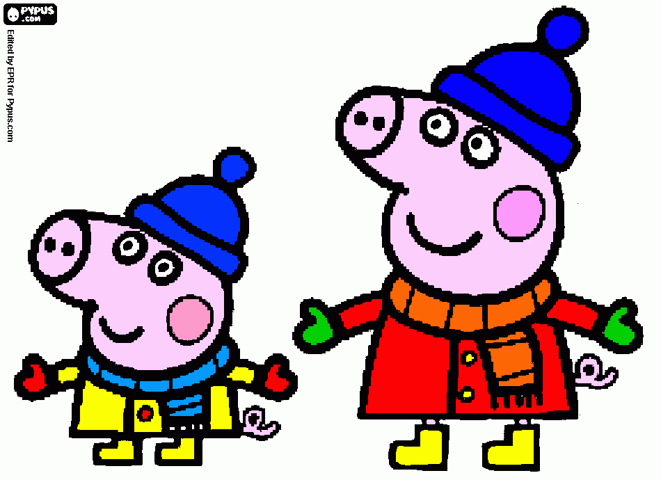 PEPPA INVIERNO para colorear