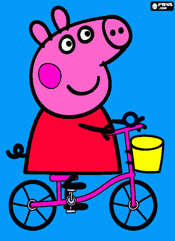 peppa pi en bici para colorear