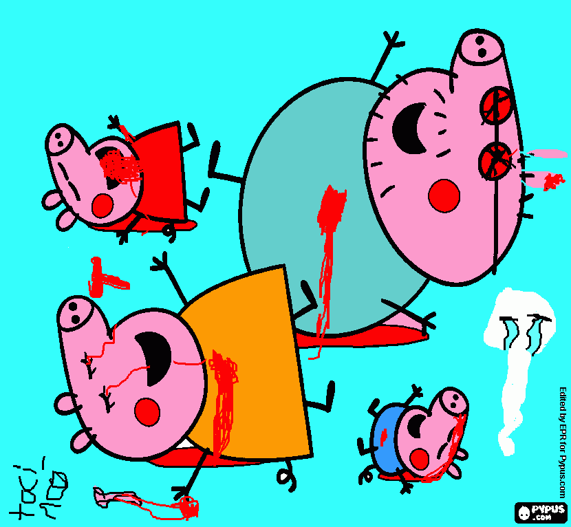 peppa pig comiendo tocino para colorear