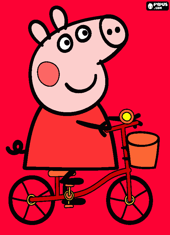 peppa pig learns to ride para colorear