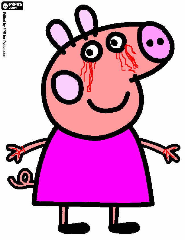 peppa pig mala para colorear