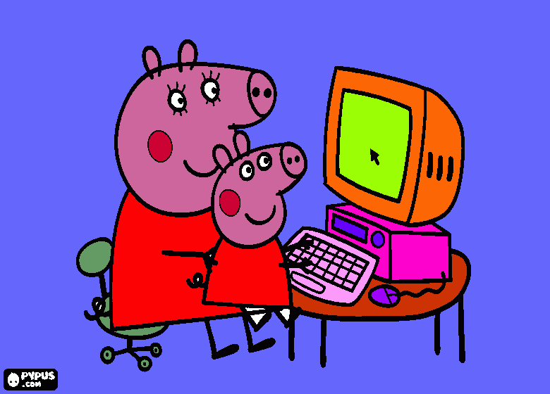 peppa pig y su mama (esto es para keilita mi hermana :) ) para colorear