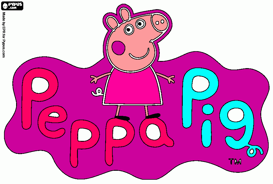 peppa y gork para colorear