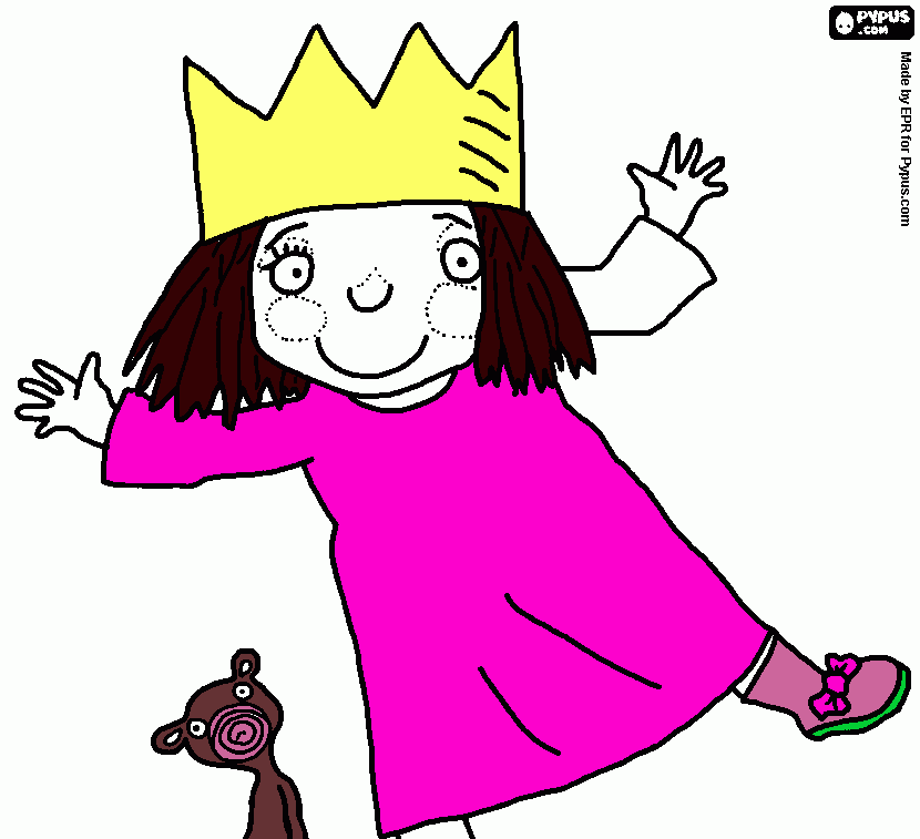 pequeña princesita para colorear