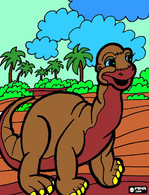Pequeño dinosaurio  para colorear
