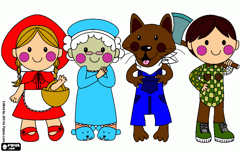 PERSONAJES CAPERUCITA para colorear