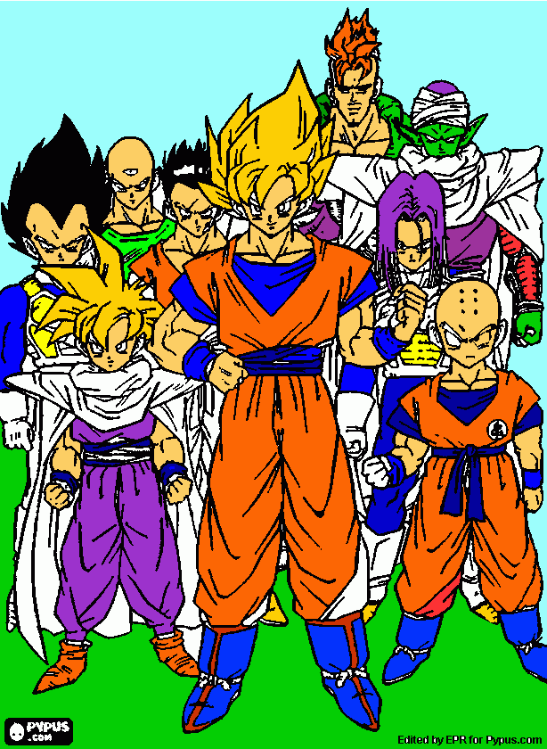 personajes de dragon ball para colorear