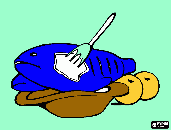 pescado azul para colorear