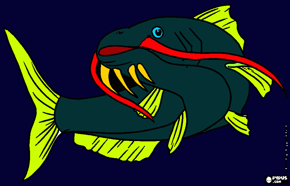 pescado que alumbra fondo del mar para colorear