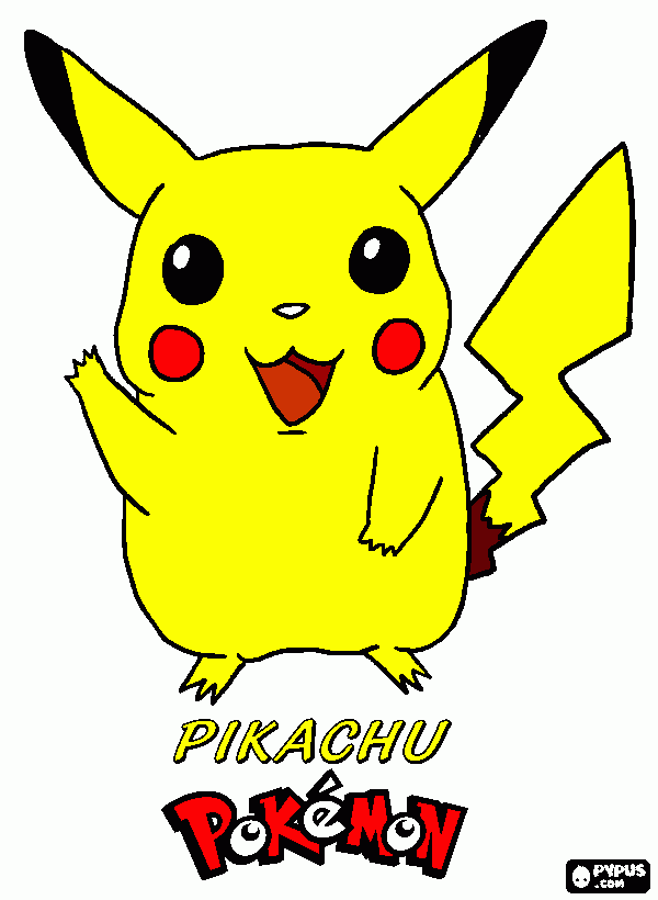 pika pika pikachu para colorear