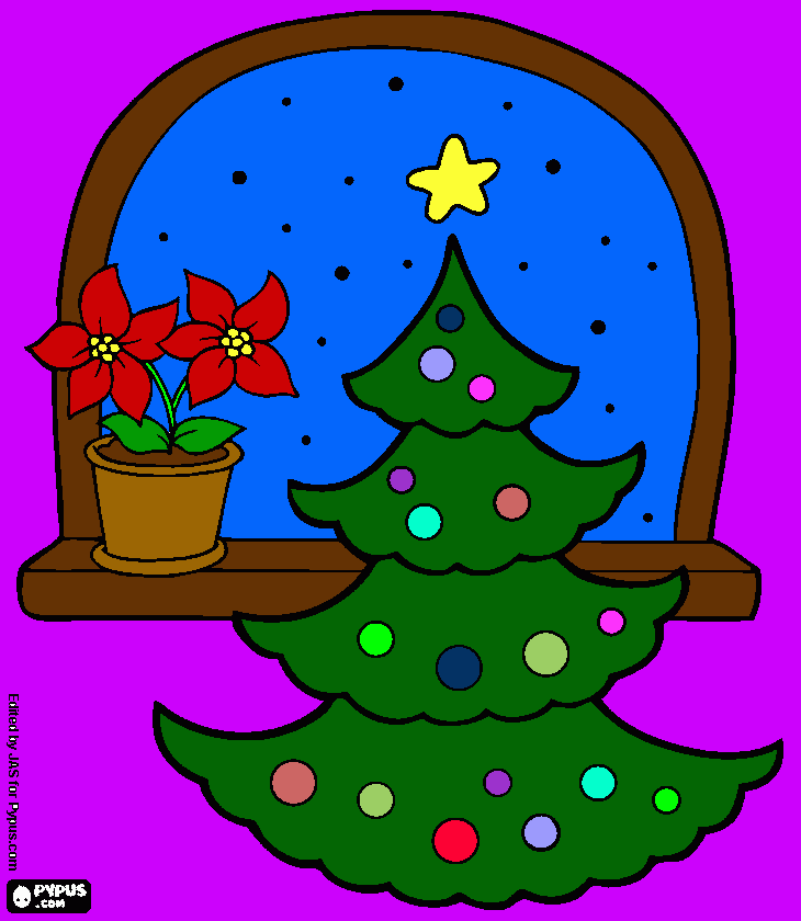 pino de navidad para colorear