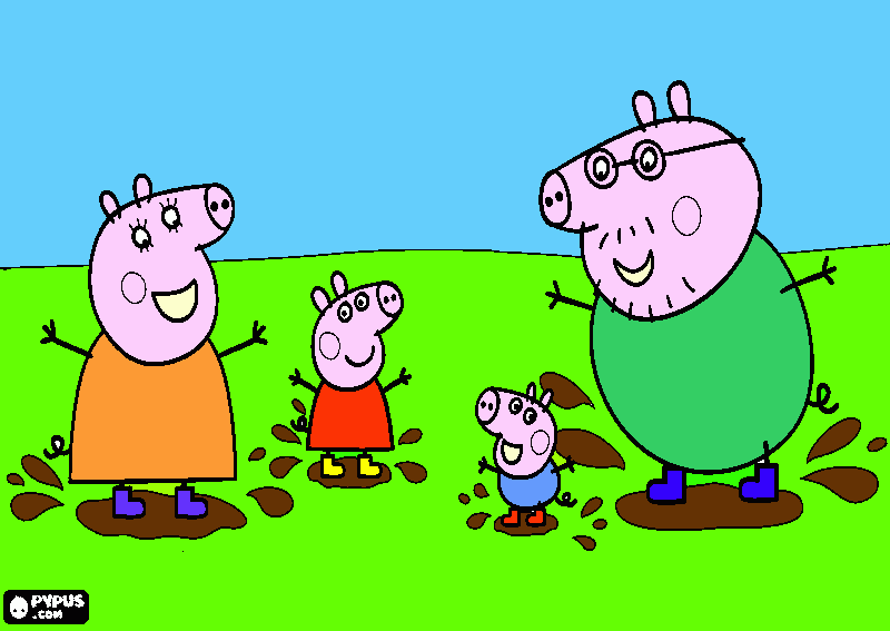 Pintando a Peppa  para colorear