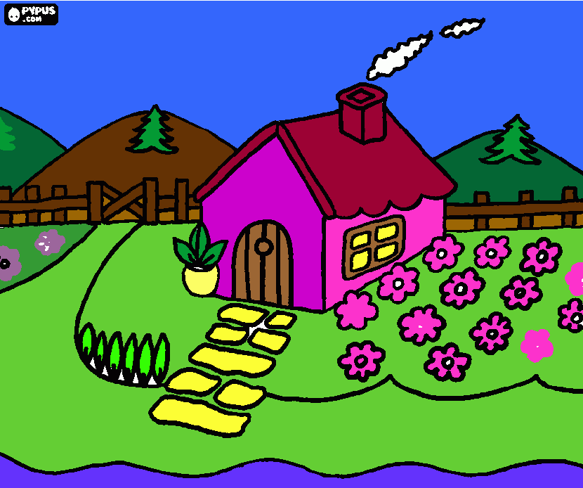 pintar la casa para colorear