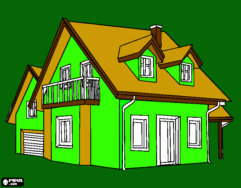 pintura casa para colorear