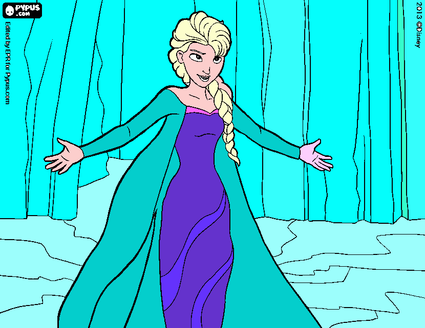 pintura de elsa. para colorear