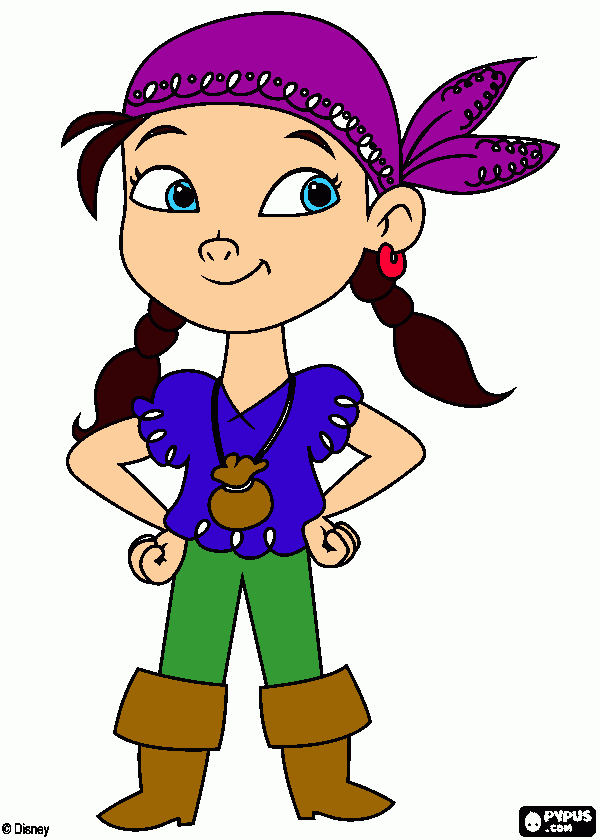 pirata niña para colorear