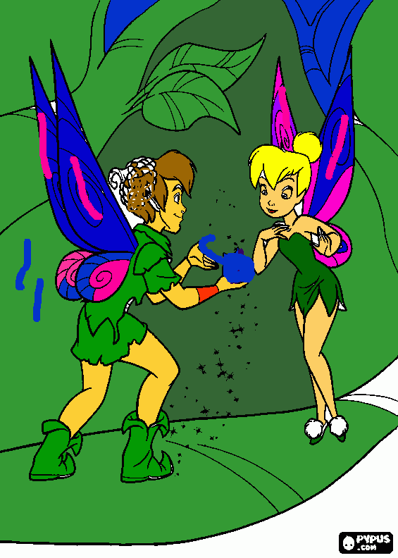 PITER PAN Y TINKERBELL para colorear