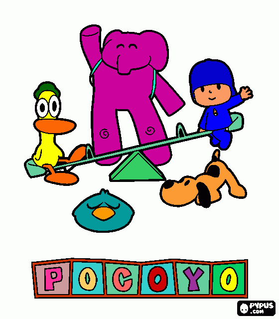 pocoyo giuly y papi 28/2/2014 para colorear