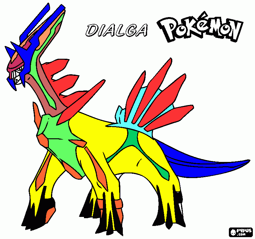 pokemon DIALGA  para colorear