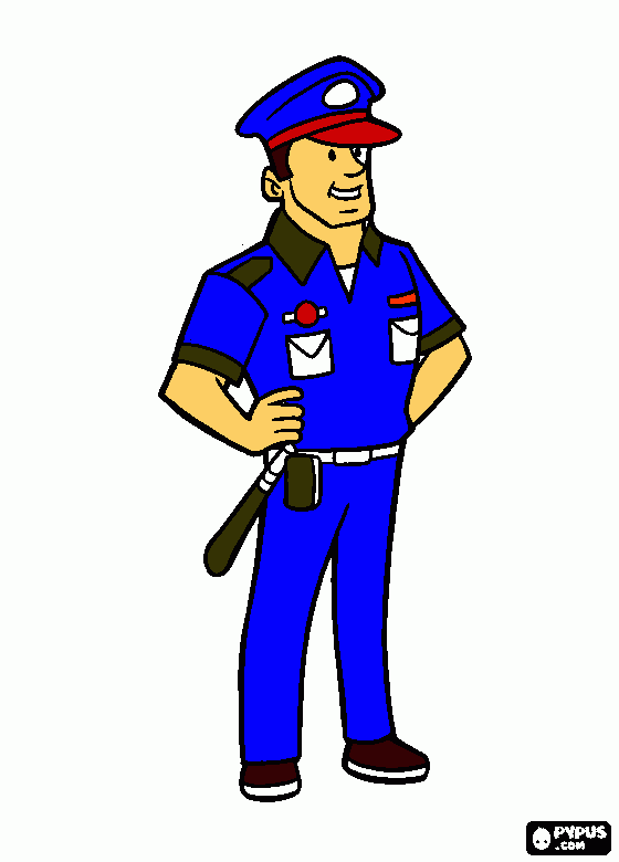 policia vigilante para colorear