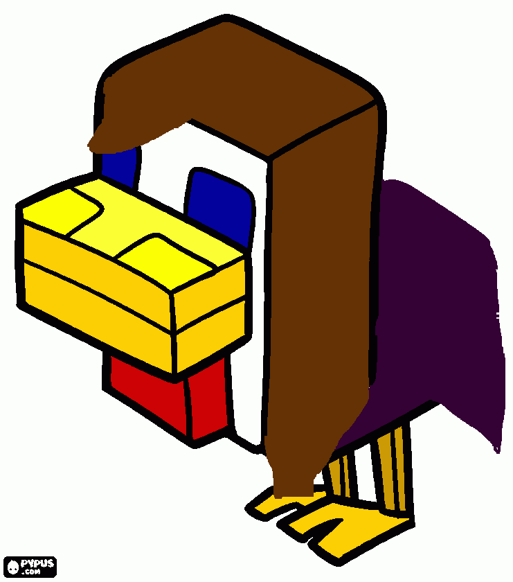 pollo minecraft para colorear