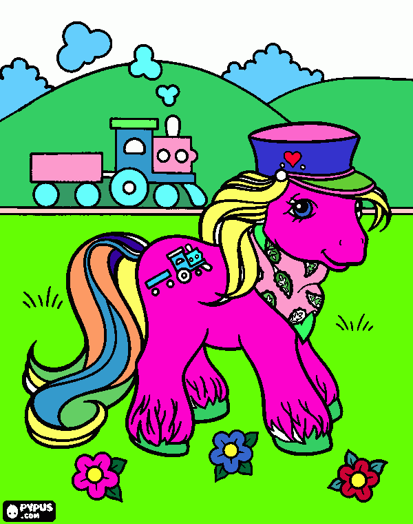 Pony rosado para colorear