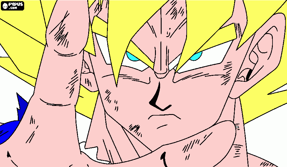 primera ves que goku se transforma en ssj para colorear