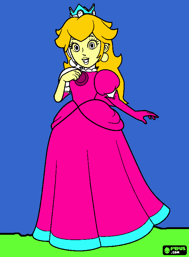 princesa de mario para colorear