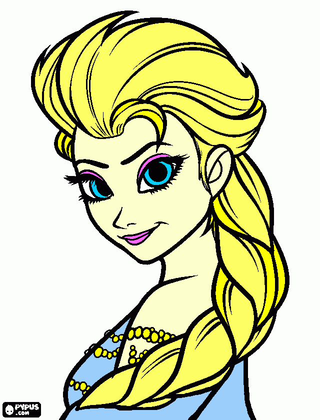 princesa  elsa para colorear