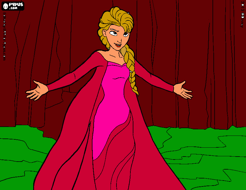 princesa elsa para colorear