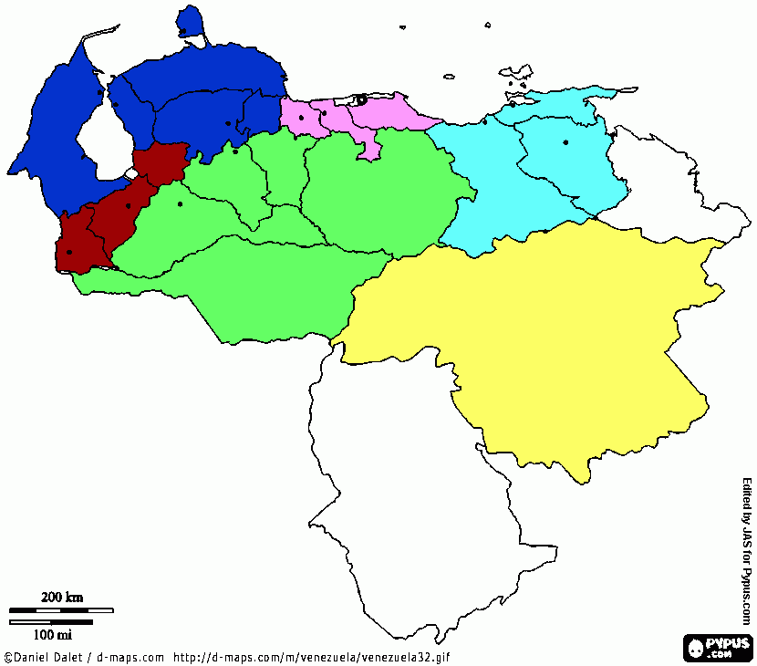 Principales zonas frutículas de venezuela para colorear