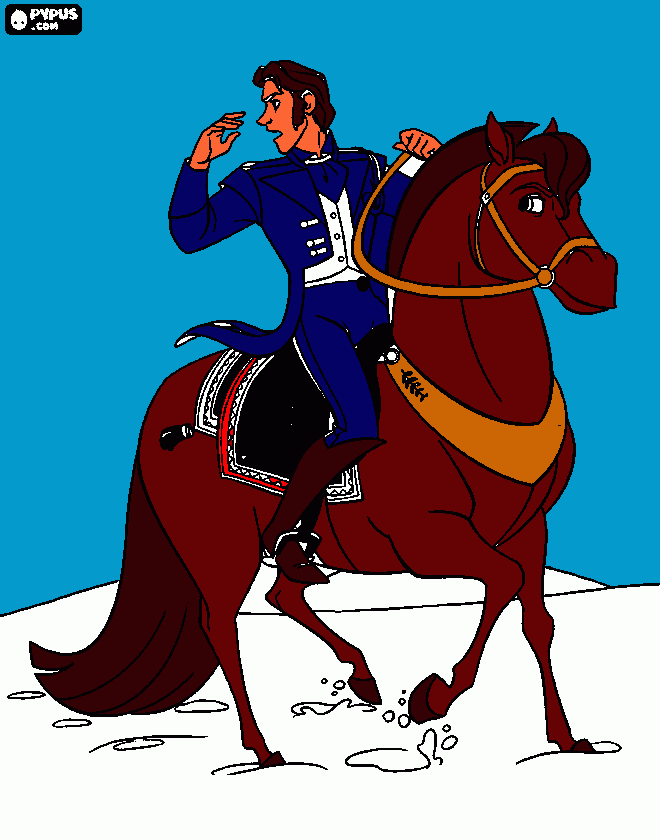 principe hans y su caballo para colorear